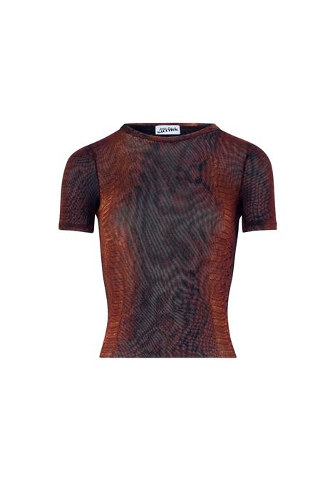 tee python donna nera e marrone JEAN PAUL GAULTIER | 26/01-W-TO411-M012P6000